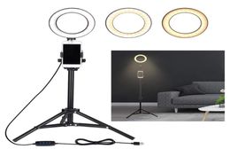 Selfie Ring Light with Tripod Stand Cell Phone Holder for Live Stream Makeup Mini Led Camera Ringlight295F8433657