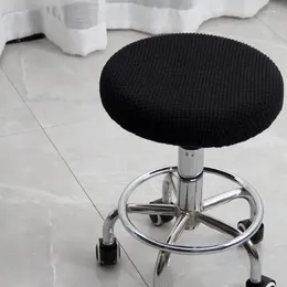 Chair Covers Universal Circular Stool Cover Barber Shop Dustproof Simple Solid Color Home Thicken Decorative Cushion