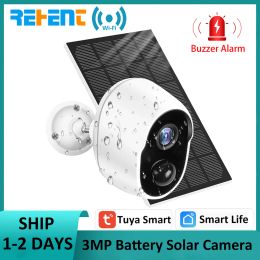 Cameras REHENT 3MP 9000mAh Battery WIFI Surveillance Camera Tuya Smart Home Outdoor Security Protection Wireless CCTV Camera Solar Panel