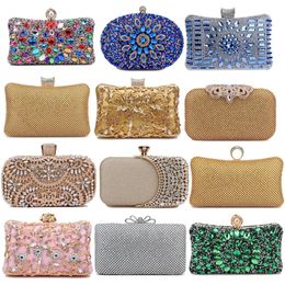 Rhinestones Women Bags Hollow Out Style Fashion Evening Bags Chain Shoulder Handbags Party Wedding Day Clutch Purse 240321