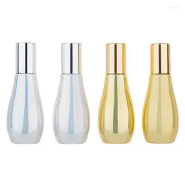 Storage Bottles 12ml Essential Oil Vials Steel Roll On Cosmetic Packaging Empty UV Gold Silver Bowling Glass Perfume Refill Roller Bottle