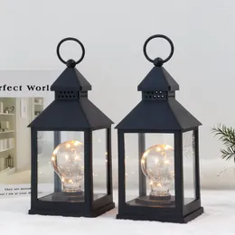 Table Lamps Black Plastic Desk Lamp Battery Pendant Courtyard Garden Living Room Bedroom Cordless Home Decoration