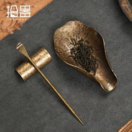 Tea Scoops Retro Brass Is A Three Piece Kungfu Set Accessories Ceremony Six Gentlemen Enjoy Lotus Spoon Shovel Zen