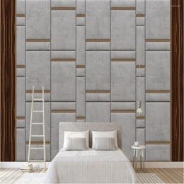 Wallpapers Milofi Custom Large Wallpaper Mural 3d Simple Cloth Pattern Geometric Cube Background