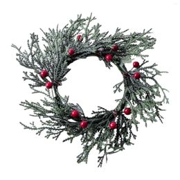 Decorative Flowers Christmas Candle Ring Artificial Wreath Garland For Living Room Fireplace Lantern Home Decor