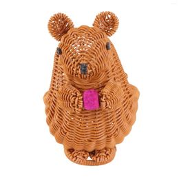 Bowls Rattan Squirrel Fruit Basket Storage Bowl Woven Desk Topper Display Electric Wire Decorative Home