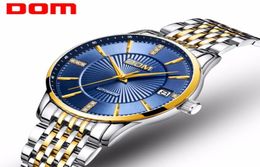 DOM Women Mechanical Watch Fashion Stainless Steel Blue Dial Watch Luxury Waterproof Female Automatic Clock Montre Femme G798249794