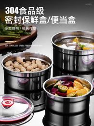 Storage Bottles Box 304 Stainless Steel Round Sealed Bowl Soup With Lid Refrigerator