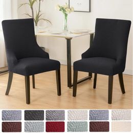 Chair Covers 1pc Stretch Jacquard Dining Slipcovers - Solid Colour Wedding Chairs Seat Cover For Home Decor And El Prty Kitchen