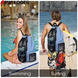 Outdoor Bags Mesh Drawstring Backpack Swim Bag Lightweight Waterproof Adjustable Strap For School Beach Holidays