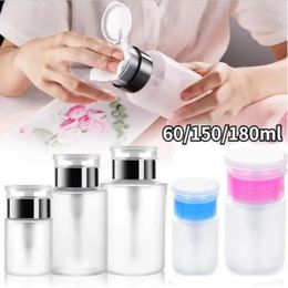 Storage Bottles 60/150/180ml Nail Refillable Portable Empty Press Pump Travelling Dispenser Art Remover Makeup Bottle Manicure Tool