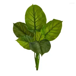 Decorative Flowers 27" Large Philodendron Leaf Artificial Plant (Set Of 4) Green Wedding Office Plants For Garden Decoration Fake