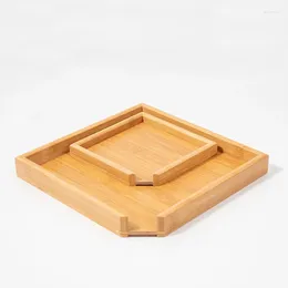 Tea Trays Square Wooden Serving Tray Wood Plate Food Dish Drink Platter Multipurpose Dinner Beef Steak Fruit Snack Eco-Friendly