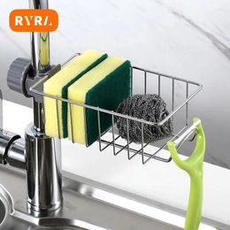 Kitchen Storage Faucet Rack Soap Towel Stainless Steel Sink Drain Washing Dishes Multi-layer Seasoning Suppl
