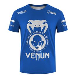 2024 Summer Venum Fighting Training Boxing Wearing Mens Tight Clothing Fashion Short Sleeved T-shirt