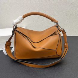 Designer Bags puzzle bag Mirror quality Genuine Leather Calfskin Women Lady Vintage Retro Patchwork geometry Handbags Straps Crossbody shoulder Tote Purse