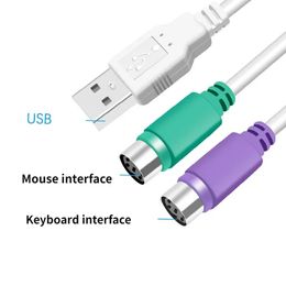 2024 1pcs Hot Sale USB Male to 6Pin 6 Pin PS2 for PS/2 Female Extension Cable Splitter Adapter Connector Keyboard Mouse Scanner- for USB