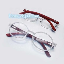Hot Sale Hiphop 925 Sterling Silver Jewellery VVS Lab Moissanite Iced Out Glasses