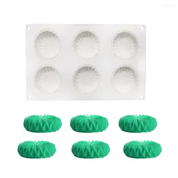 Baking Moulds 6 Holes Origami Circle Silicone Mould Mousse Cake Ice Mold DIY Craft Soap Candle Decoration Tool Accessories