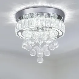 Ceiling Lights FRIXCHUR Round Crystal Chandelier Modern Led Lighting Lamp For Bedroom Living Room Hallway