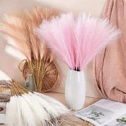 Decorative Flowers 10pcs Simulation Flower Reed Pampas Grass Fake Vase Arrangement Shooting Props