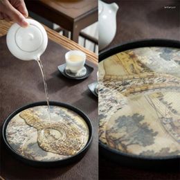 Tea Trays Ink Color Quick Drying Water Absorbing Dry Bubble Ceramic Table Pot Service Plates Teaware Tableware Ceremony