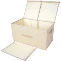 2024 Storage Box Collapsible Linen Fabric Clothing Basket Bins Toy Box Organiser Storage Box Organiser storage Organiser