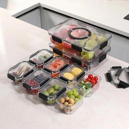 Storage Bottles Container With Compartments Multi-purpose Food Box Buckle Closures Airtight Snack For Picnic Kitchen