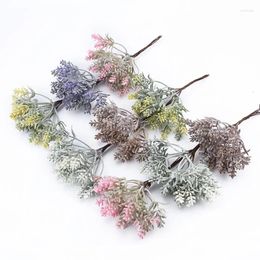 Decorative Flowers 6Pieces Artificial Plants Wreaths Christmas Tree Vases For Home Decor Wedding Brooch Diy Fake Plastic Flower