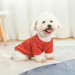 Dog Apparel Stylish Pet Pullover Soft Keep Warmth Solid Colour Dogs Sweatshirt Two-legged Costume