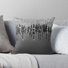 Pillow Silver Glitter Throw S Cover Embroidered