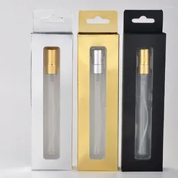 Storage Bottles 100pcs/lot 10ml Transparent Spray Bottle Empty Glass Perfume Sample Vial With Retail Box F428