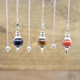 Pendant Necklaces Natural Stone Radiesthesia Pendulum For Dowsing Spiritual Divination Wicca Healing Crystal Cone Pendule Chain Jewellery