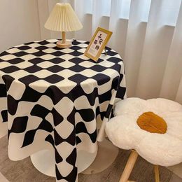 Table Cloth A-25 Dining Retro Checkerboard Square Bedroom Dormitory Desk Living Room Velvet Internet Celebrity