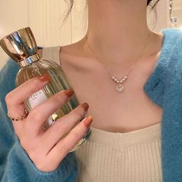 Nafu Pearl Necklace Women Ins Small Design Light Luxury Sensible Clavicle Chain 2022 New Best Friend Necklace Women