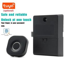 Control Tuya Intelligent Electronic Fingerprint Locks Fingerprint/ Tuya APP Unlock Smart Door Lock for Drawer Cabinet Locker Furniture