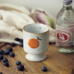 Cups Saucers Stoare Goblet Hand Painted Orange Cup Coffee Tea Milk Overglazed Color Figure