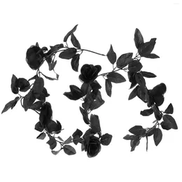Decorative Flowers Artificial Rose Garland Vine Black Fake Vines Decoration Garlands Fresh