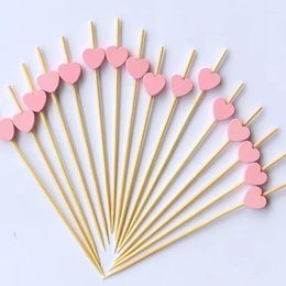 Forks 100 Pieces Of Love Bamboo Fruit Sticks Salad Snack Cocktail Skewers Wedding And Birthday Party Decorations