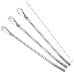 Disposable Flatware Spoon Straw Straws Stainless Steel Stirrer Stirring Coffee Sticks Cocktail Cream Beverage Cleaning Swizzle Ice Tea