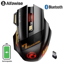 Pads Imice Bluetooth Wireless Mouse Rechargeable 7 Buttons Gamer Gaming Mouse Ergonomic Computer Mice for Computer Pc Laptop Accessor