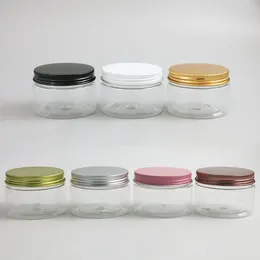 Storage Bottles 20 X 120g Empty Clear Pet Cream Jar 4oz Transparent Plastic Bottle With Aluminium Cap Cosmetic Container Packaging