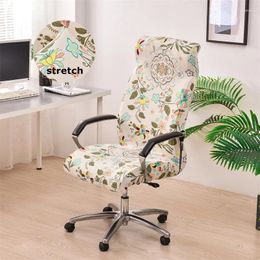 Chair Covers Geometric Universal Office Floral Printed Computer Cover Non Slip Rotating Gaming Seat Case Protector