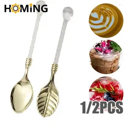 Coffee Scoops 1/2pcs Stainless Steel Spoon Set Multi-purpose Stirring Bar Tool Chic Kichen Cafe Accessories Espresso