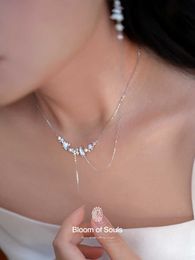 Ice Age Design S925 Pure Silver Natural Freshwater Pearl Fritillaria Necklace French New Product