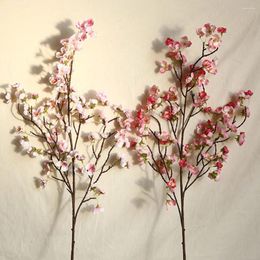 Decorative Flowers Simulated Cherry Blossoms Artificial Plants For Home Decor Bouquet Fake Plant Vase Party Christmas Decoration