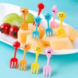 Forks 8/10/24PCS Mini Fruit For Children Toothpick Lunch Party Pick Dessert Fork Snack Decoration Bento Decorating