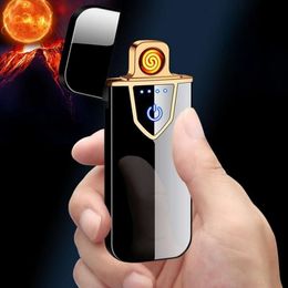 2023 the Latest Model USB Rechargeable Tungsten Lighter Thin Portable Touch Sensor Personalised Cigarette Lighter Men's Gadgets