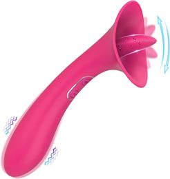 2 in 1 Gspot Vibrator Sex Toy for Women with Tongue Licking Nipples Clit Clitoris Stimulator Powerful Vibration Adults 240403