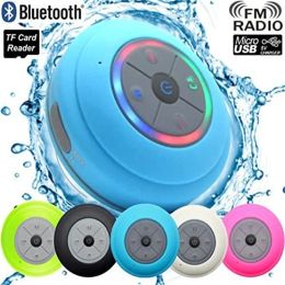 Speakers Q9 Mini Bluetooth Shower Speaker Waterproof Portable Wireless Speaker with Suction Cup RGB Colorful Lights Builtin Mic FM Radio